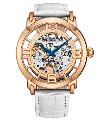 Rose Dial / Rose Case / White Leather Strap Tang Buckle