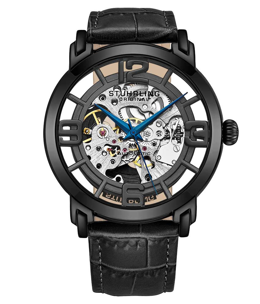 Black Dial / Black Case / Black Leather Strap Black PVD Tang Buckle