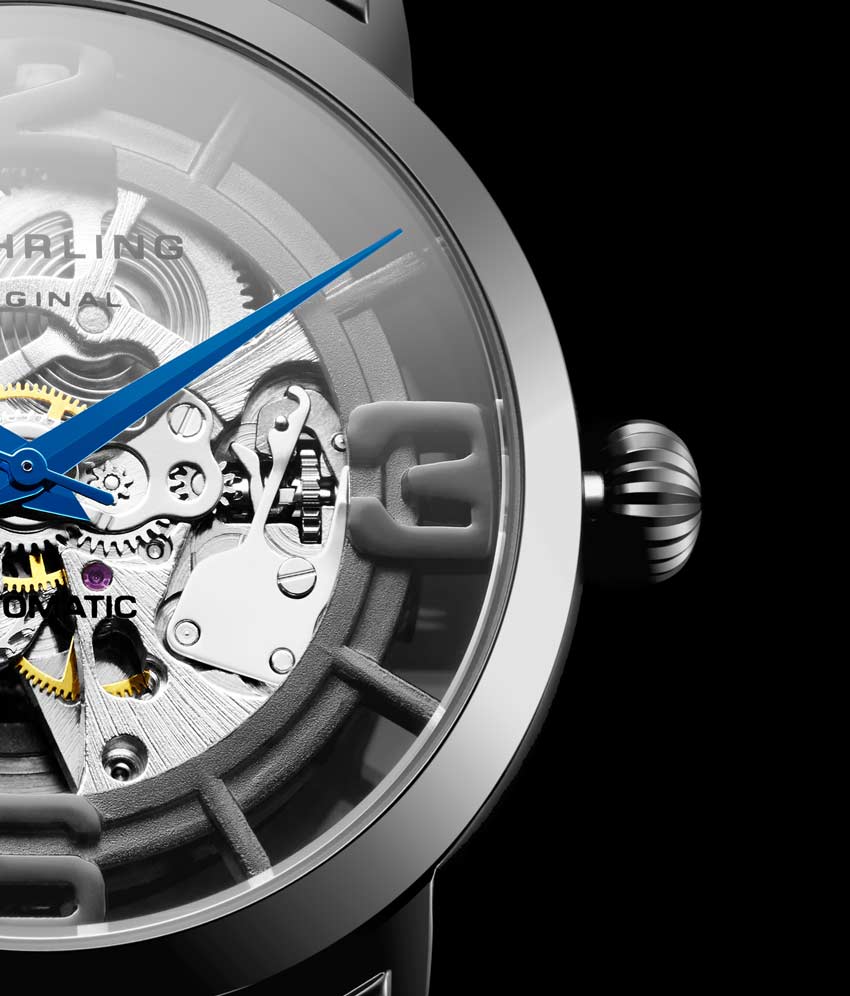 Gun Metal Grey Dial / Gun Metal Grey Case / Blue Leather Strap Tang Buckle