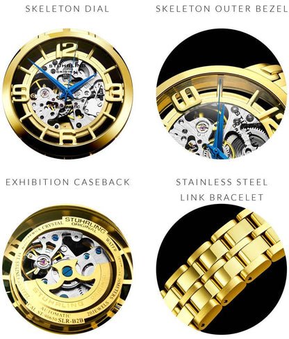 Gold Dial / Gold Case / Gold Stainless Steel Bracelet Gold Layered Deployant Buckle