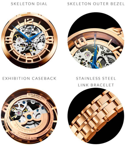 Rose Dial / Rose Case / Rose Stainless Steel Bracelet Rose Gold Layered Deployant Buckle