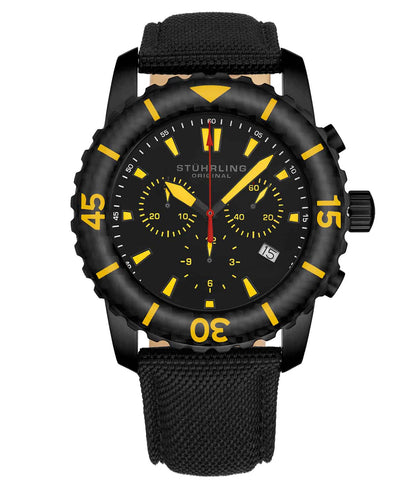 Black Dial / Black Case / Black Leather Strap Black Tang Buckle