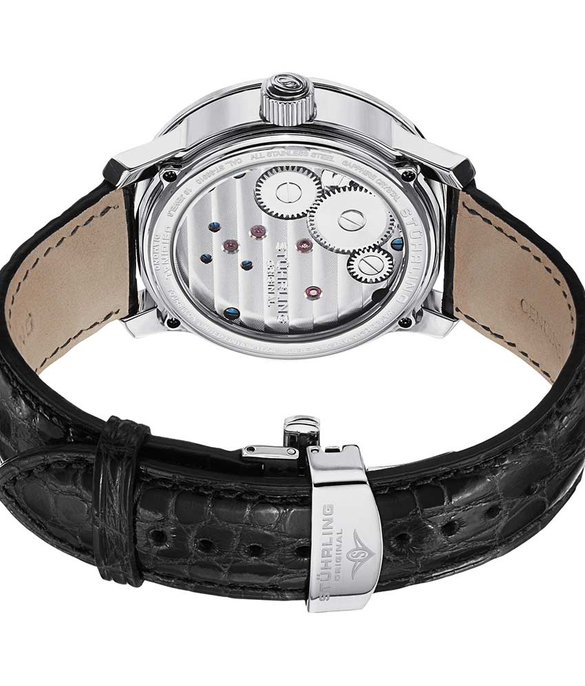 Silver Dial / Silver Case / Black Alligator Strap Deployant Buckle