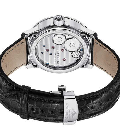 Silver Dial / Silver Case / Black Alligator Strap Deployant Buckle