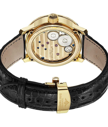 Silver Dial / Gold Case / Black Alligator Strap Deployant Buckle