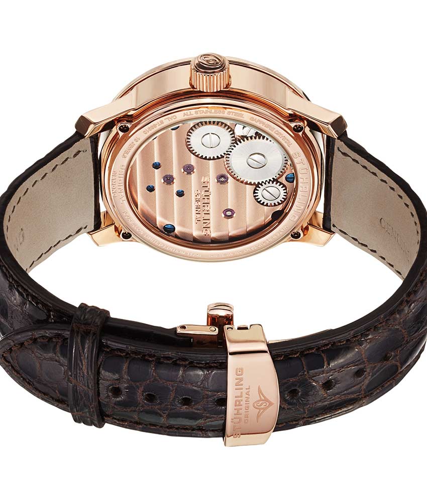 Grey Dial / Rose Case / Brown Alligator Strap Deployant Buckle