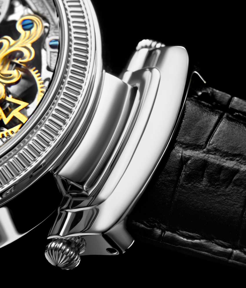 Silver Dial / Silver Case / Black Leather Strap Tang Buckle