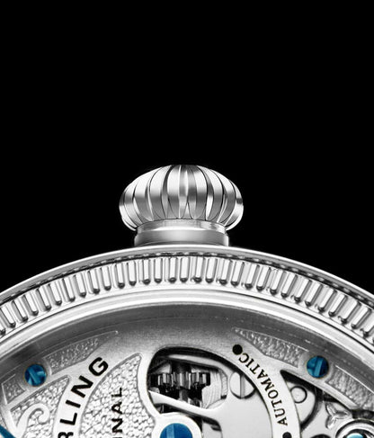 Silver Dial / Silver Case / Black Leather Strap Tang Buckle