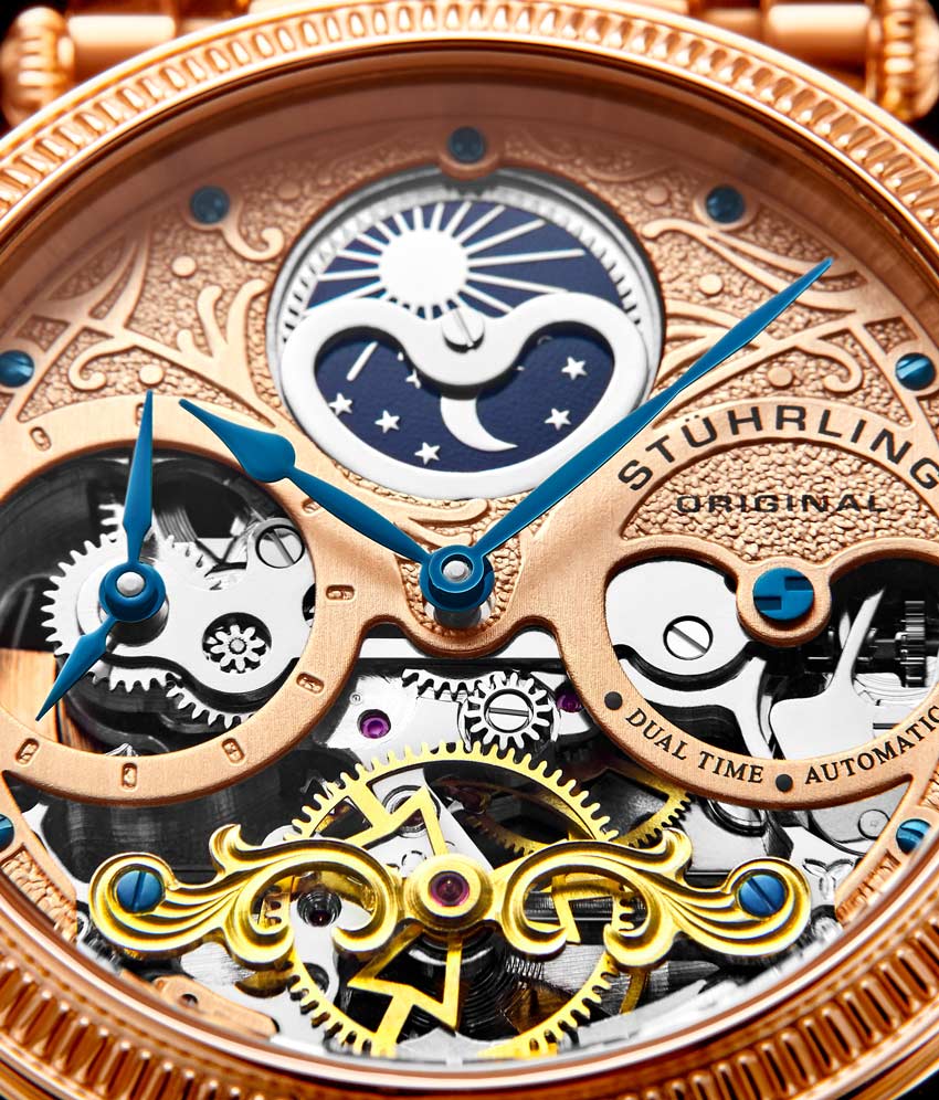 Rose Dial / Rose Case / Brown Leather Strap Rose Gold Layered Tang Buckle