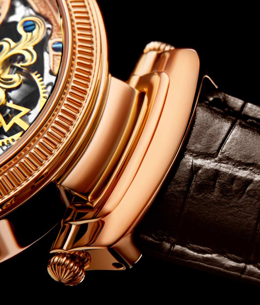 Rose Dial / Rose Case / Brown Leather Strap Rose Gold Layered Tang Buckle