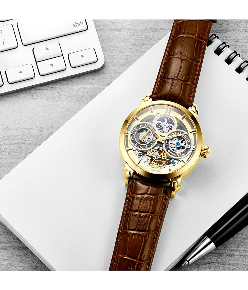 Gold Dial / Gold Case / Brown Band