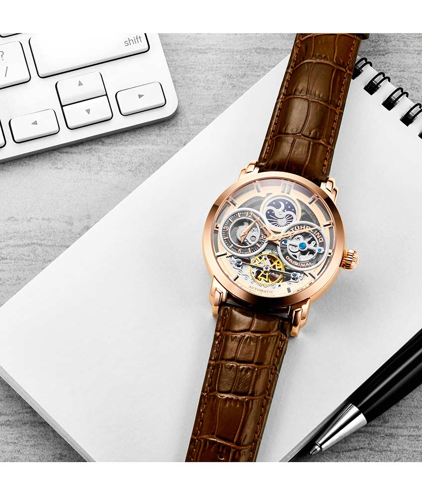 Rose Dial / Rose Case / Brown Band