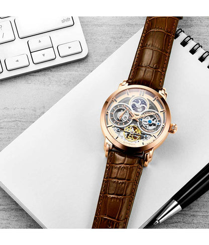 Rose Dial / Rose Case / Brown Band