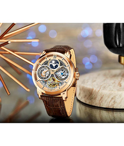 Rose Dial / Rose Case / Brown Band