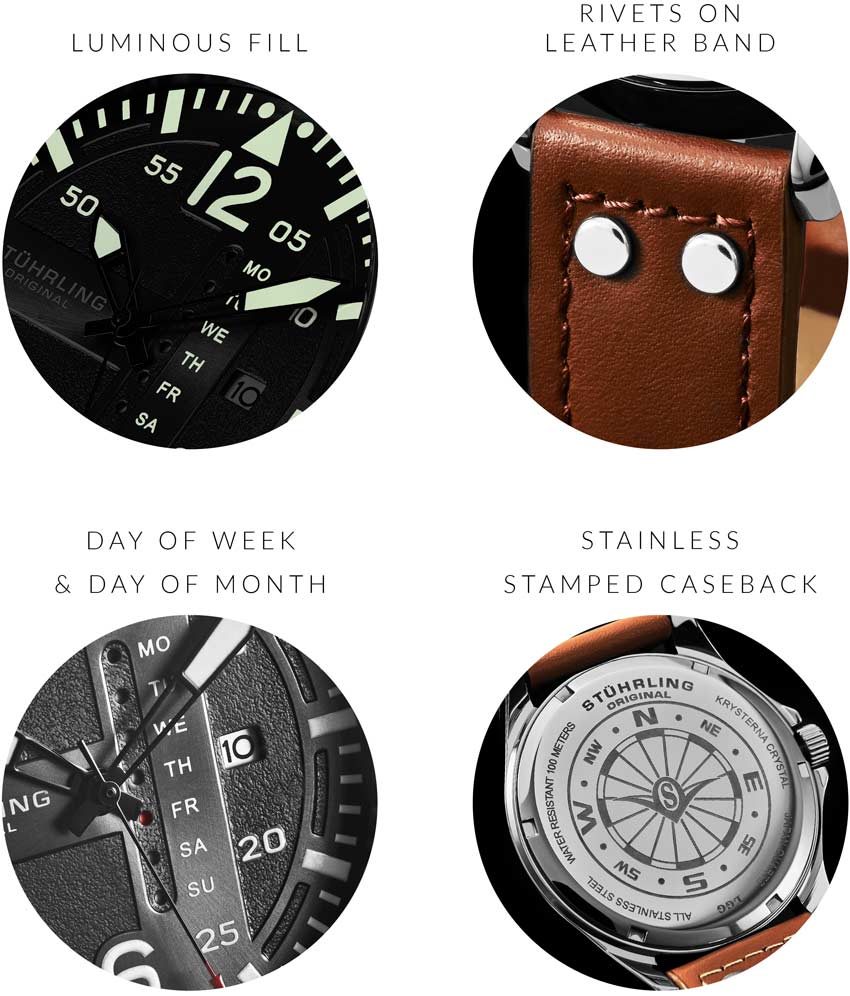 Aeronaut 44mm Aviator, Cabaletta Quartz 42mm, and Fqbi Watches Signature Pen