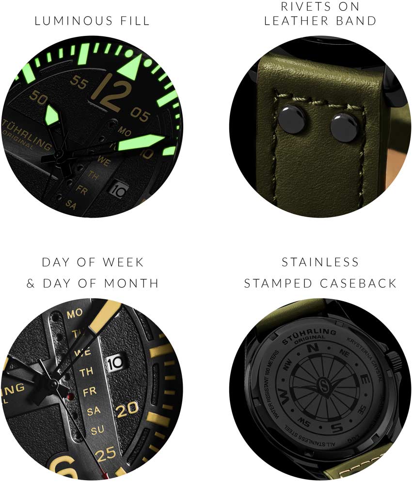 Aeronaut 44mm Aviator, Volda 45mm Aviator, and Fqbi Watches Signature Pen