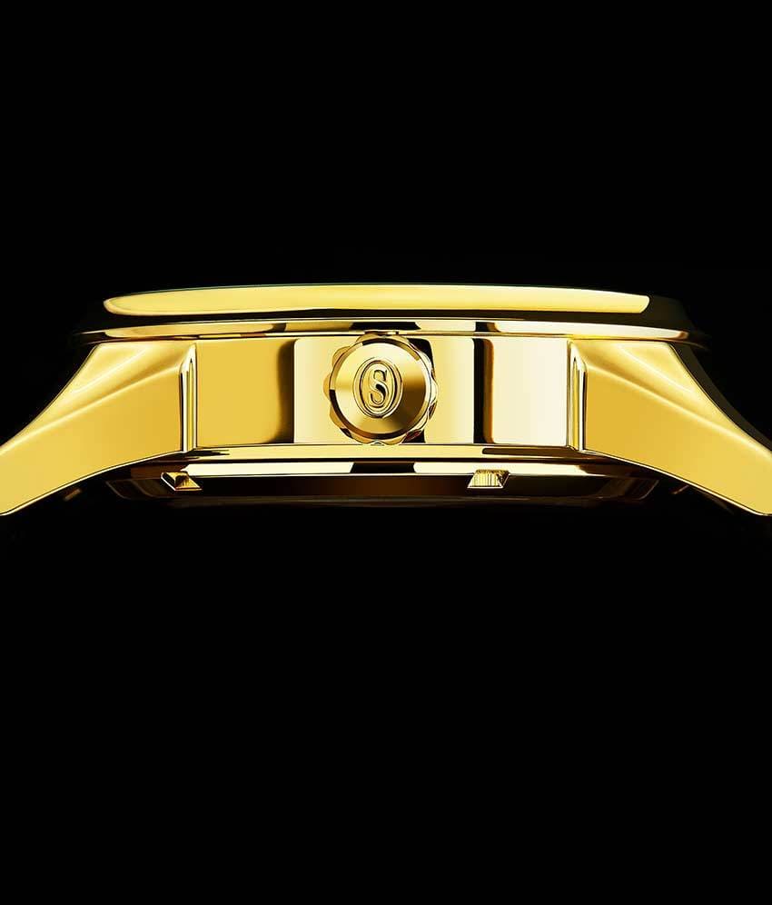 Silver Dial / Gold Case / Brown Band