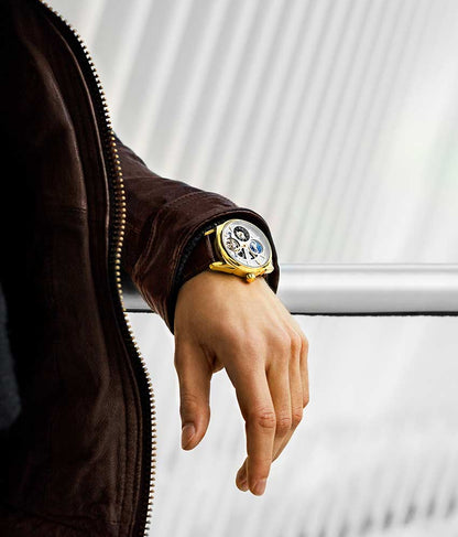 Silver Dial / Gold Case / Brown Band