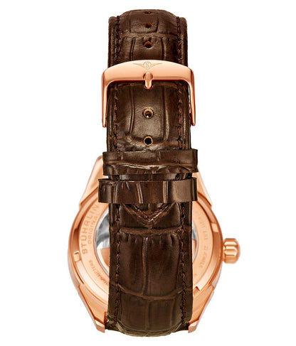 Silver Dial / Rose Case / Brown Band