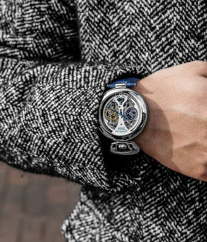 Silver Dial / Silver Case / Blue Band