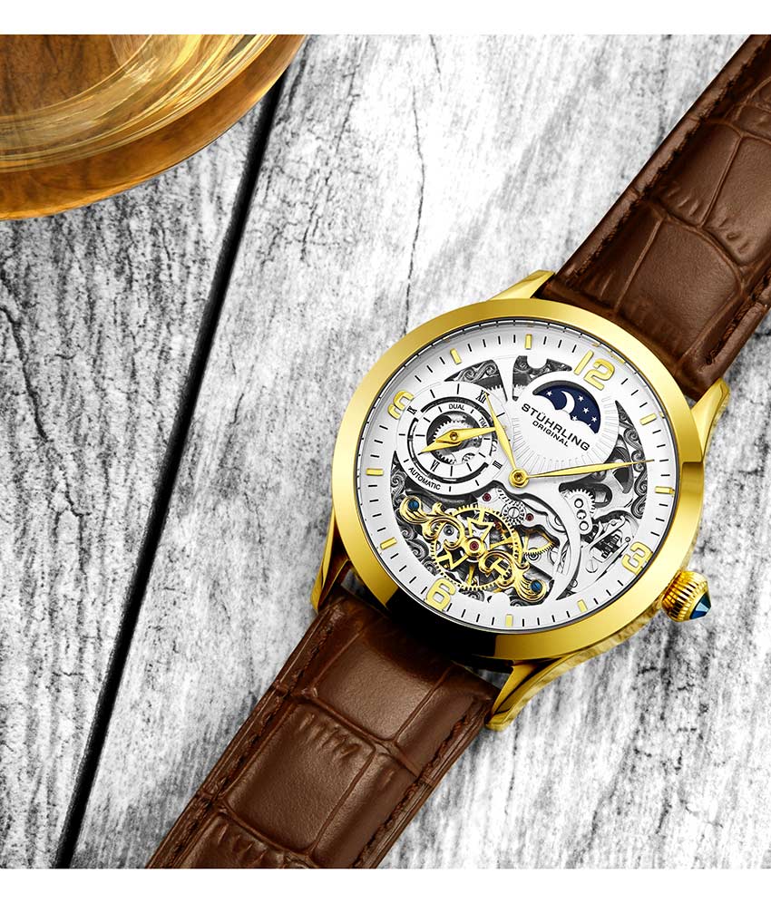 White Dial / Gold Case / Brown Band