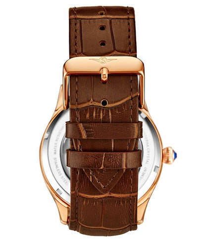 Gun Metal Grey Dial / Rose Case / Brown Band