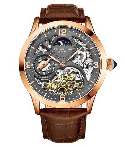 Gun Metal Grey Dial / Rose Case / Brown Band