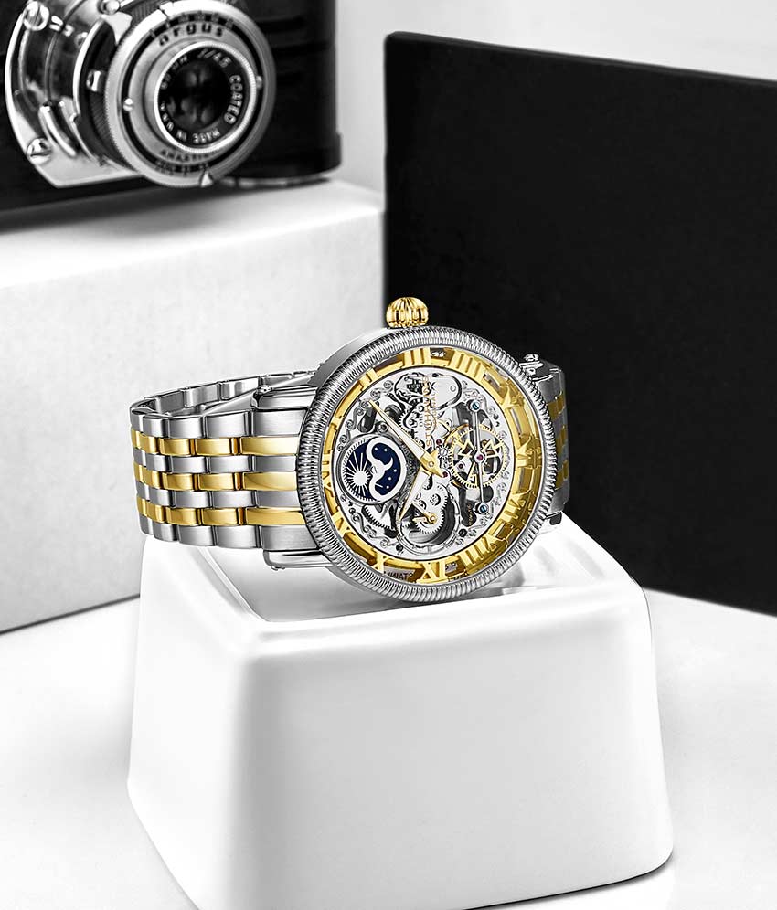 Gold Dial / Silver Case / Gold Band