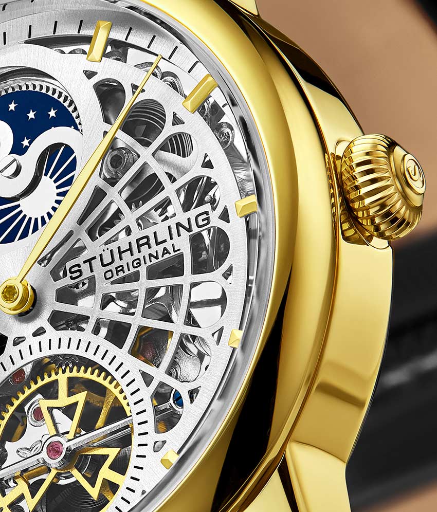 Silver Dial / Gold Case / Black Leather Strap Gold Layered Tang Buckle