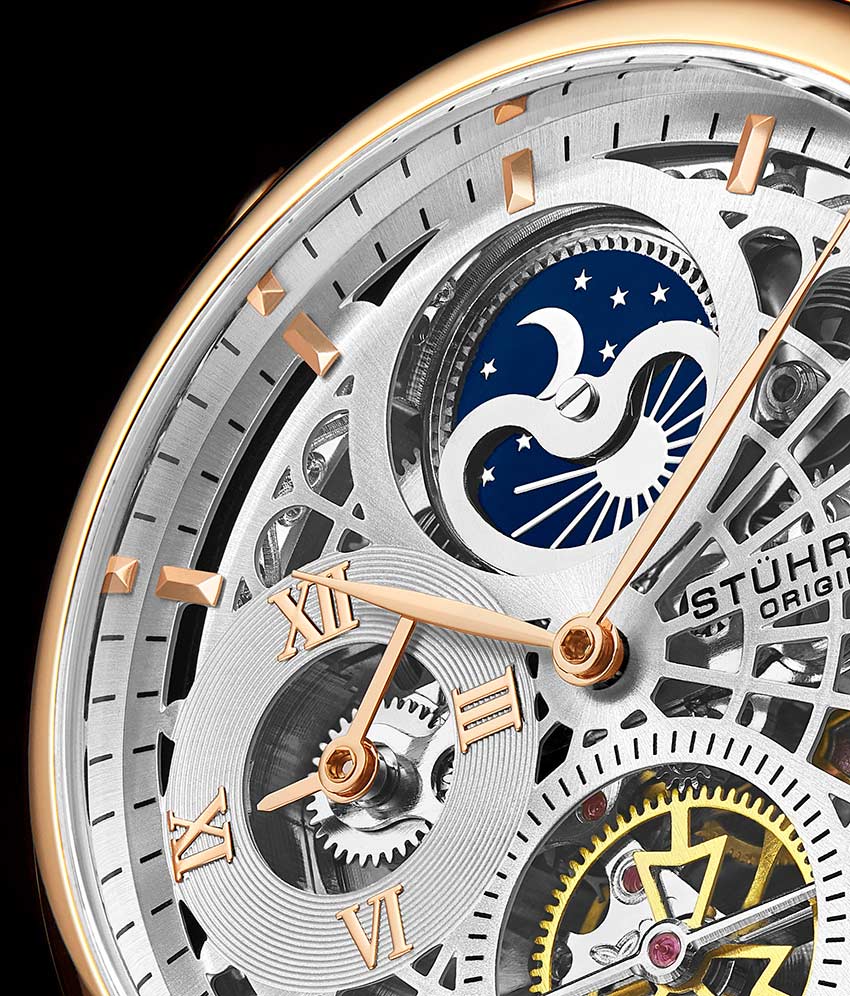 Silver Dial / Rose Case / Brown Leather Strap Rose Gold Layered Tang Buckle