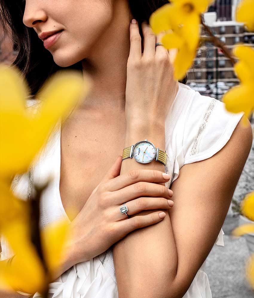 Silver Dial / Silver Case / Gold Band