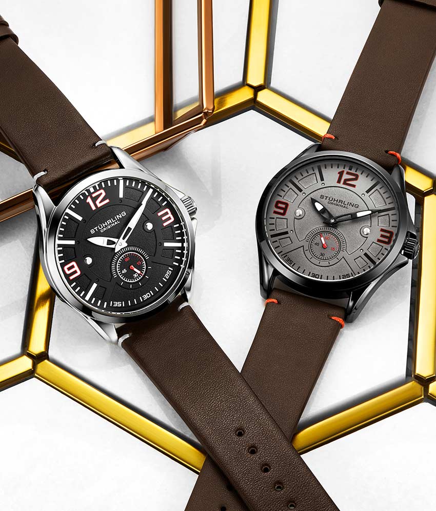 Black Dial / Silver Case / Dark Brown Band