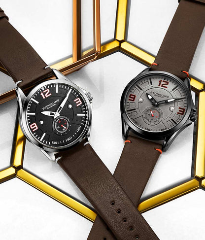 Black Dial / Silver Case / Dark Brown Band