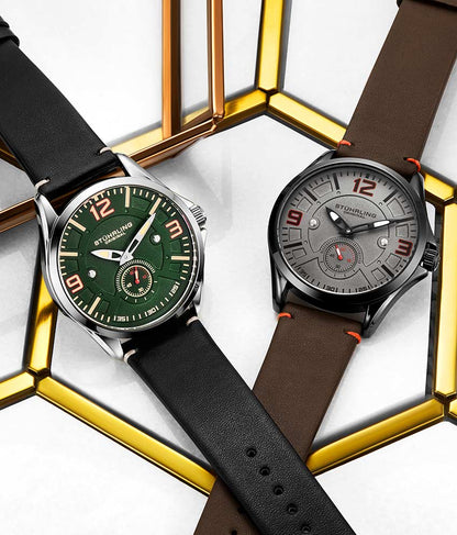 Gun Metal Grey Dial / Black Case / Dark Brown Band