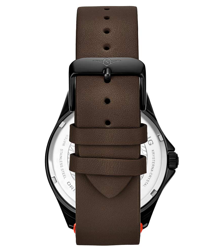 Gun Metal Grey Dial / Black Case / Dark Brown Band