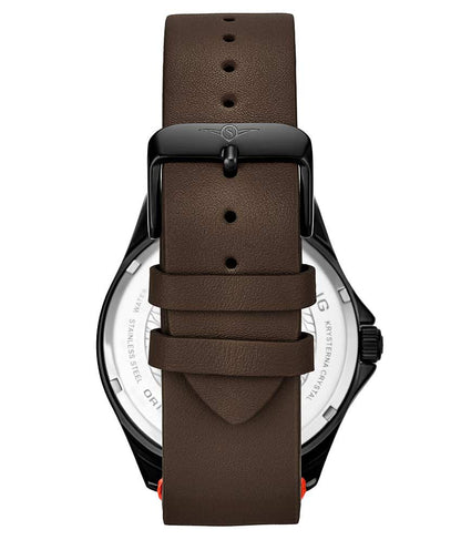 Gun Metal Grey Dial / Black Case / Dark Brown Band