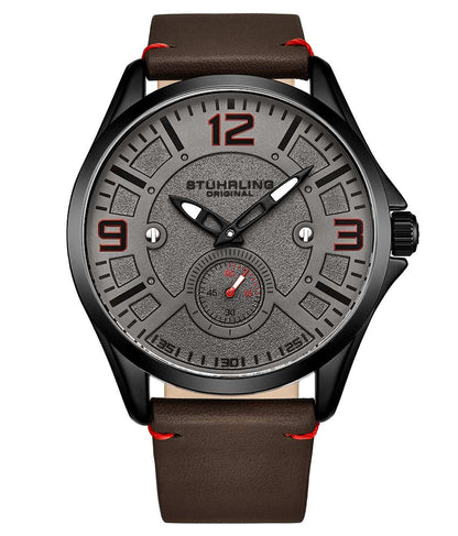 Gun Metal Grey Dial / Black Case / Dark Brown Band