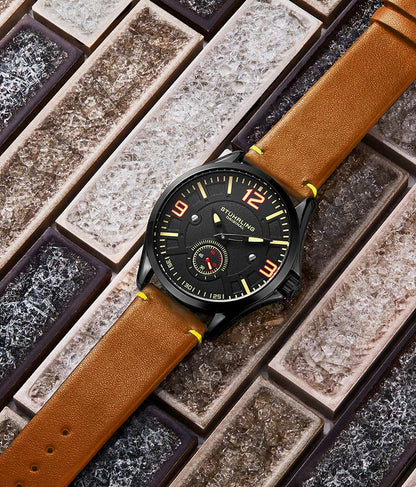 Black Dial / Black Case / Tan Band