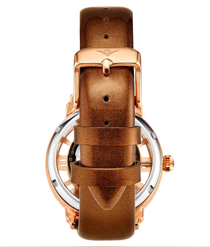 Rose Dial / Rose Case / Dark Brown Band