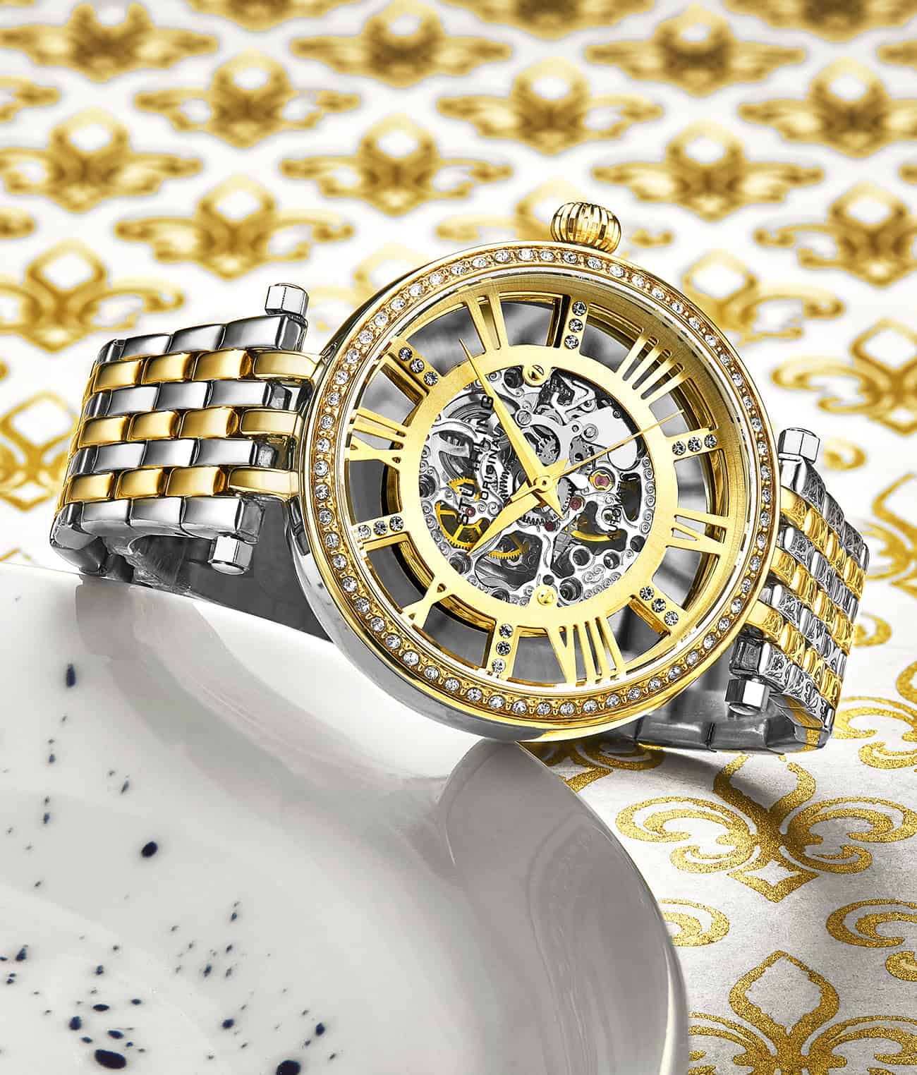 Stunning Gold Combo Skeletons Duo with Signature Pen and Stud Earring