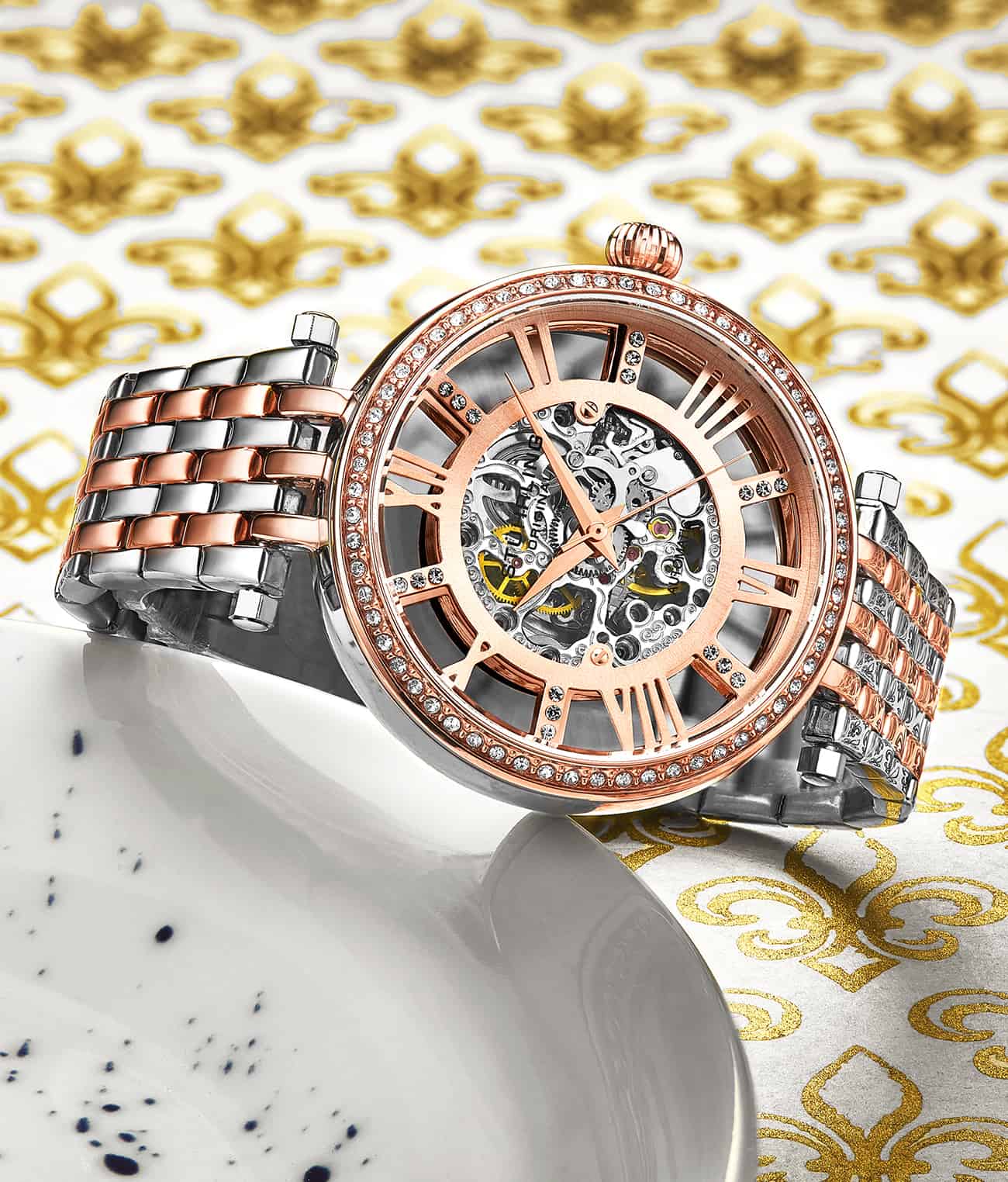 Stunning Skeletons Rose Duo with Signature Pen and Stud Earring