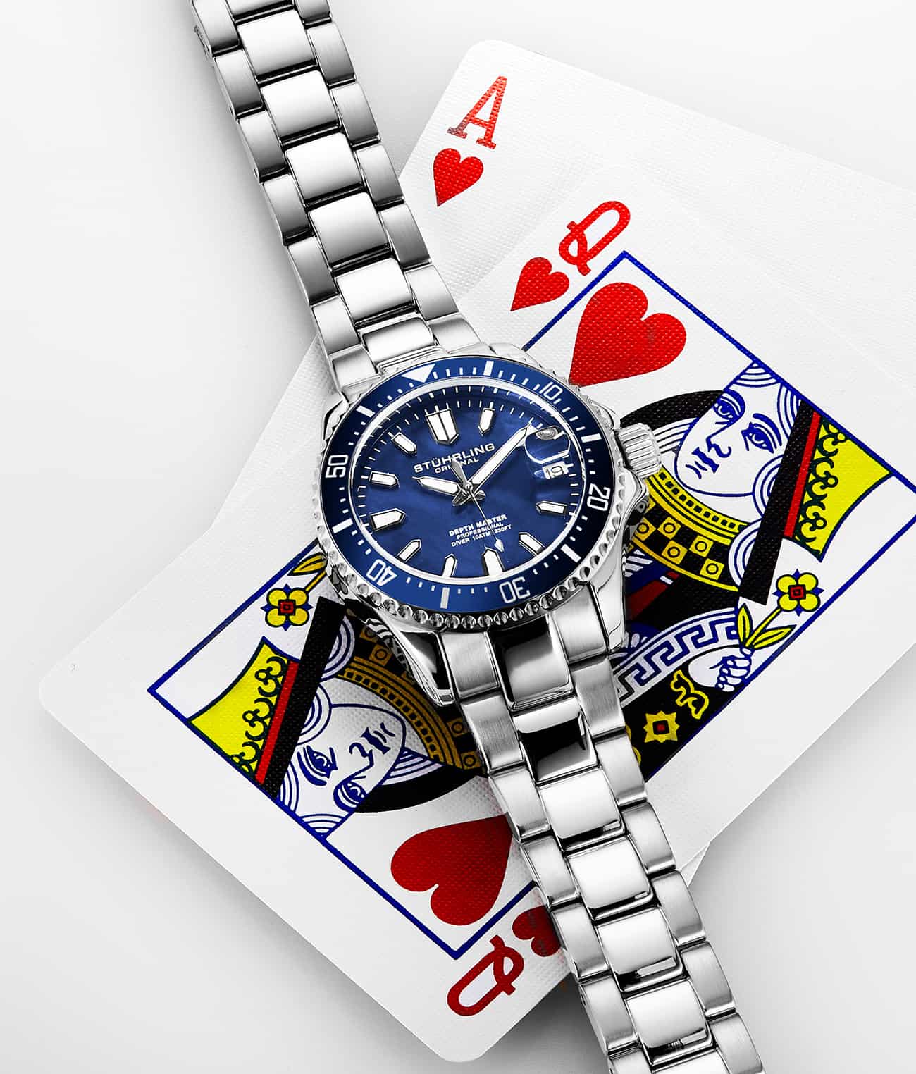 Blue Dial / Silver Case / Silver Stainless Steel Bracelet Silver Deployant Buckle