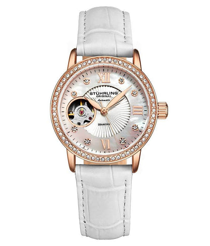 Silver Dial / Rose Case / White Band