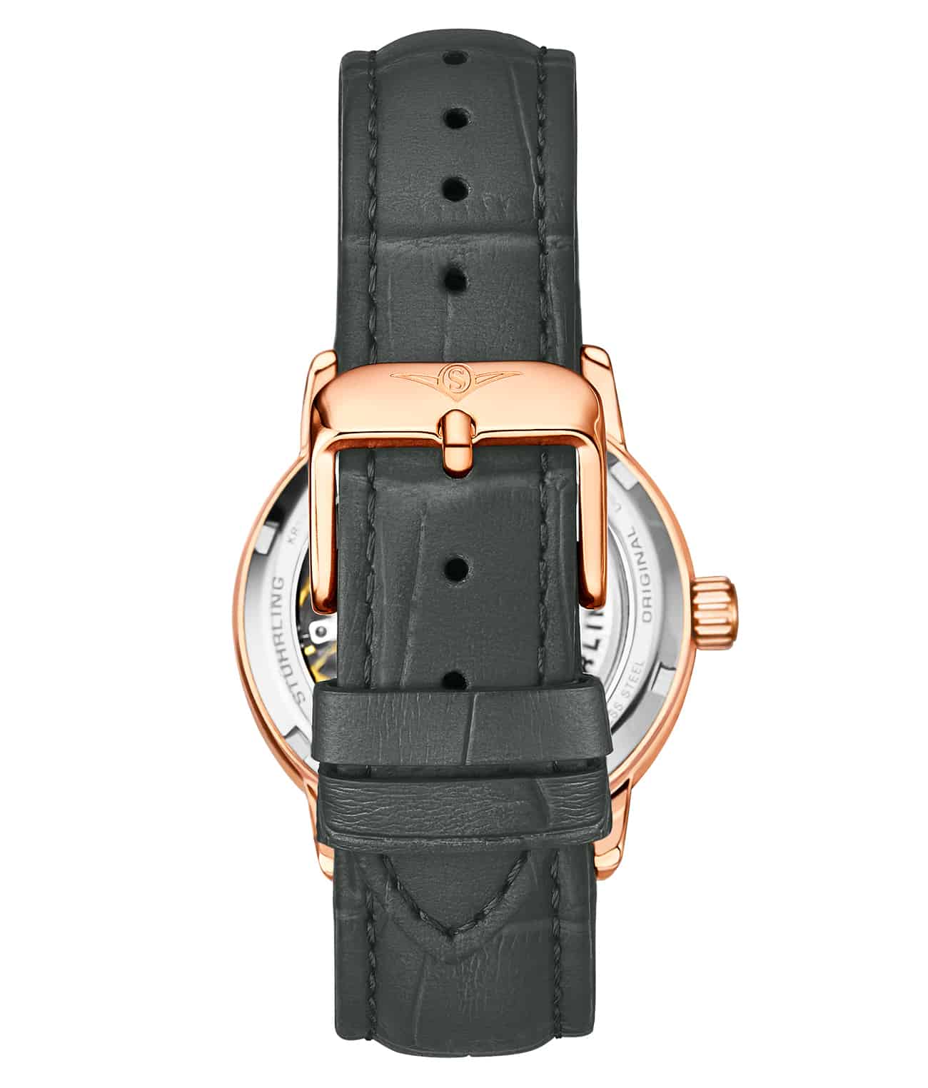 Silver Dial / Rose Case / Gun Metal Grey Band