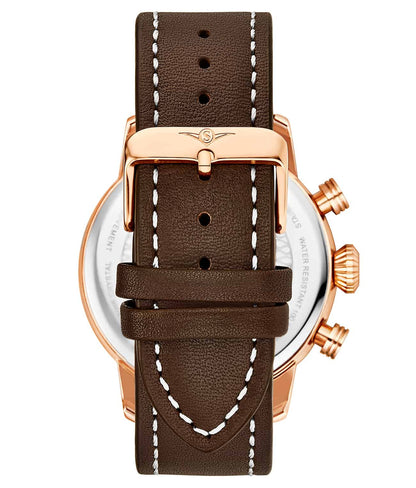 Blue Dial / Rose Case / Brown Band