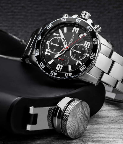 Black Dial / Silver Case / Silver Band