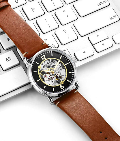 Black Dial / Silver Case / Orange Band