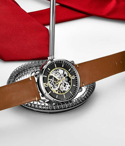 Black Dial / Silver Case / Orange Band