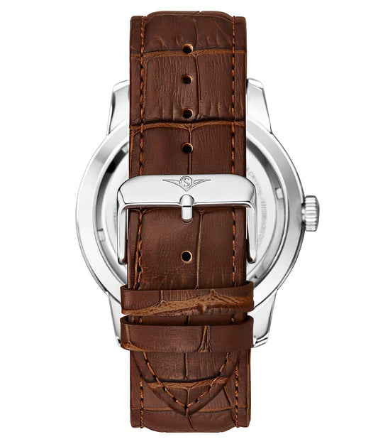 Black Dial / Silver Case / Brown Band