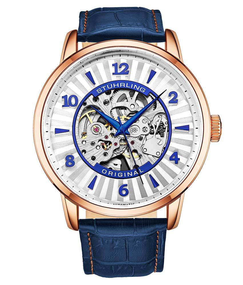 Silver Dial / Rose Case / Blue Band